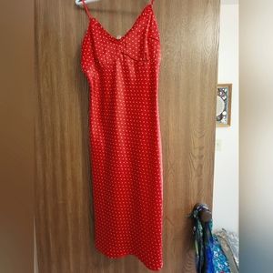 Red Polka Dot Slip Dress
